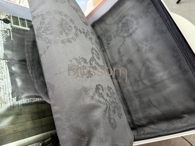 Постельное белье жаккардовое Maison D'or, Mirabella anthracite, евро 01 фото