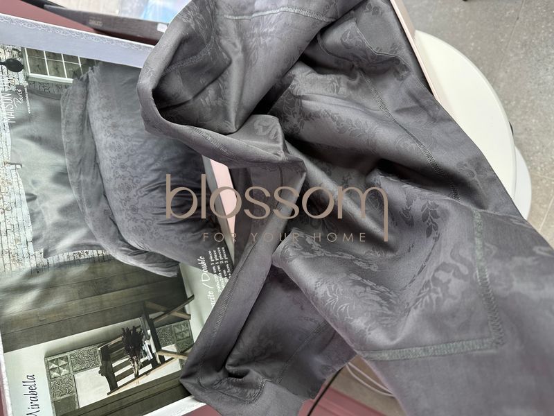 Постельное белье жаккардовое Maison D'or, Mirabella anthracite, евро 01 фото