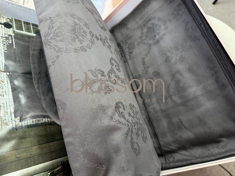 Постельное белье жаккардовое Maison D'or, Mirabella anthracite, евро 01 фото
