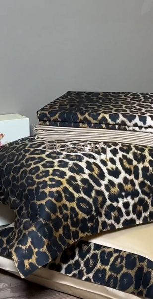 Комплект постільноі білизни cатин люкс LEOPAR cift євро TIVOLYO HOME 3089 фото