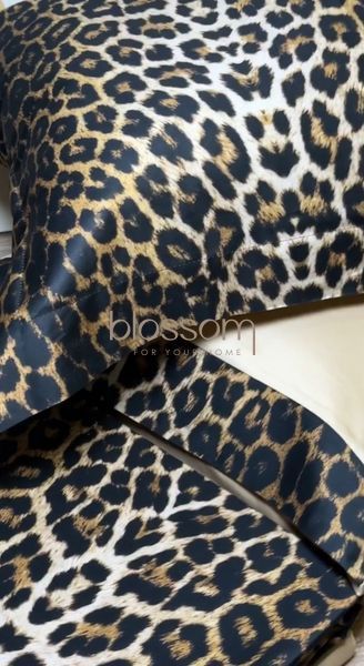 Комплект постільноі білизни cатин люкс LEOPAR cift євро TIVOLYO HOME 3089 фото
