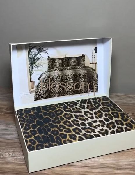Комплект постільноі білизни cатин люкс LEOPAR cift євро TIVOLYO HOME 3089 фото