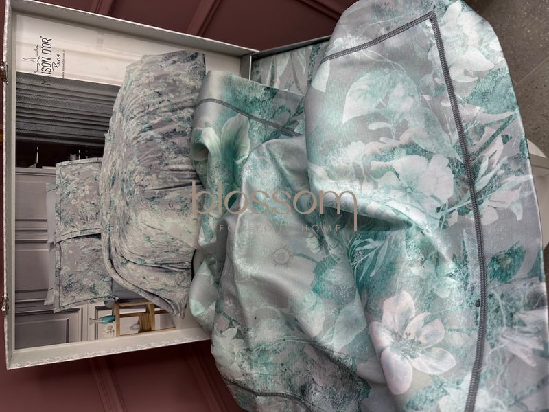Комплект постільної білизни з тенселю євро LILY turquoise, Maison d'or 6740 фото