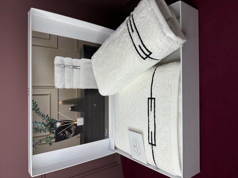 Комплект махрових рушників CHANEL k.beyaz siyah, TIVOLYO HOME 00328 фото