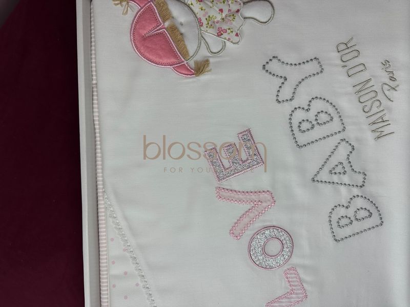 Постельное белье в кроватку для новорождённых BEAR LOVE pink, Maison d'or 7609 фото