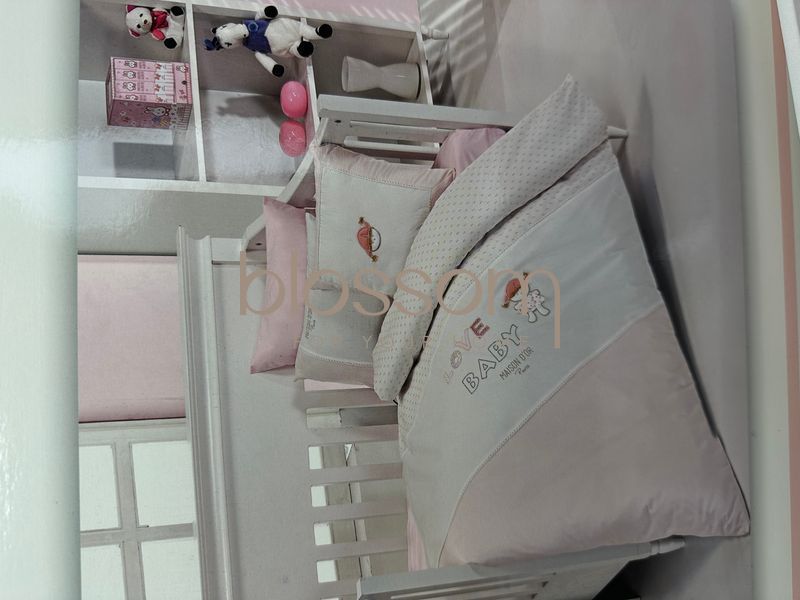 Постільна білизна в ліжечко для немовлят BEAR LOVE pink Maison d'or 7609 фото