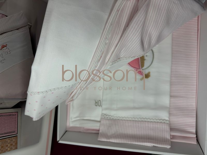 Постільна білизна в ліжечко для немовлят BEAR LOVE pink Maison d'or 7609 фото