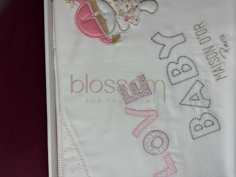 Постільна білизна в ліжечко для немовлят BEAR LOVE pink Maison d'or 7609 фото