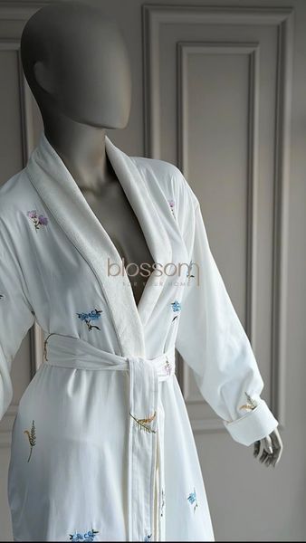 Халат махровый с вышивкой BROCADE,Tivolyo home 00983 фото