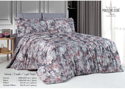 Комплект постільної білизни з тенселю євро  YOLANDA light purple , Maison d'or,євро 1115 фото