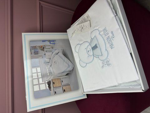 Постільна білизна в ліжечко для немовлят BEAR LOVE blue,Maison d'or 8808 фото