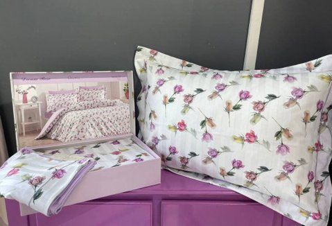 Комплект постільної білизни сатин DREAM ROSE lilac,Maison d'or, євро  1110 фото
