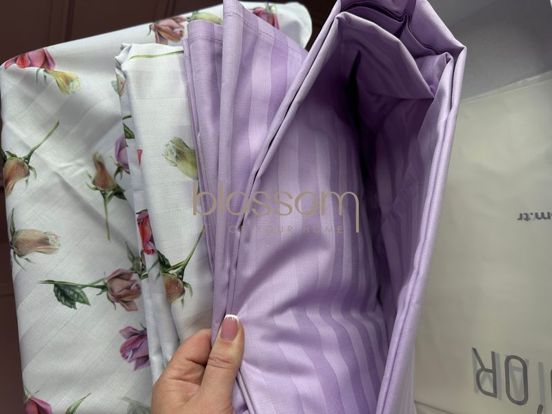 Комплект постільної білизни сатин DREAM ROSE lilac,Maison d'or, євро  1110 фото