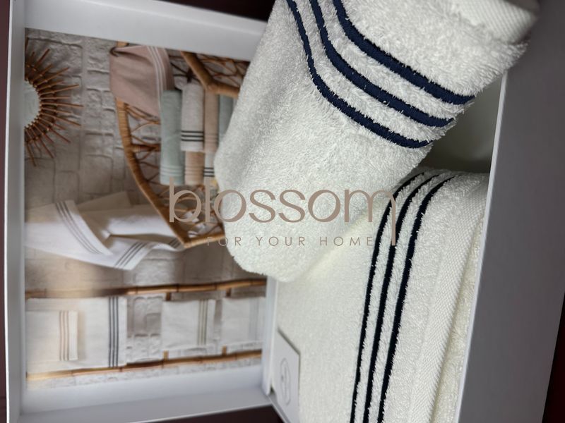 Комплект махрових рушників  LINE k.beyaz lacivert , TIVOLYO HOME 00334 фото
