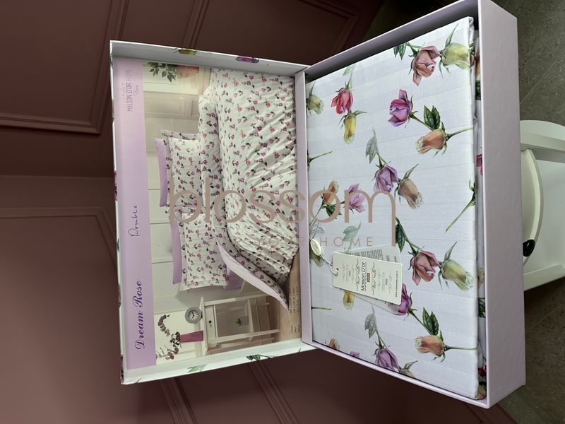 Комплект постільної білизни сатин DREAM ROSE lilac,Maison d'or, євро  1110 фото