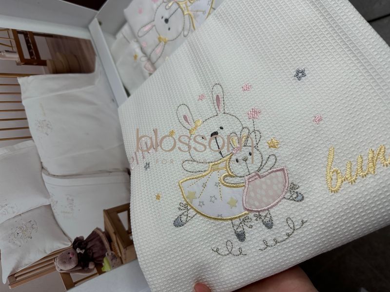 Комплект постільної білизни з пледом в ліжечко для немовлят MISS.BUNNY PEMBE BEBE TIVOLYO HOME 8682 фото