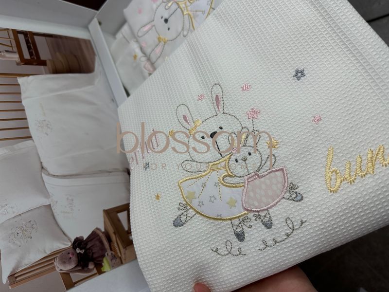 Комплект постільної білизни з пледом в ліжечко для немовлят MISS.BUNNY PEMBE BEBE TIVOLYO HOME 8682 фото