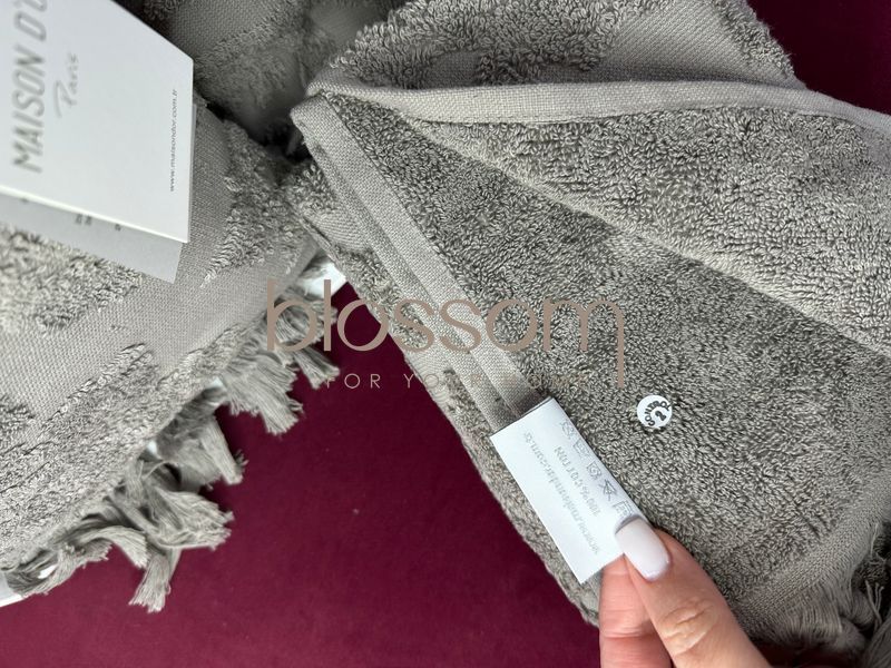 Махрові жакардові рушники SANDRA light grey,jacquard towel, Maison d'or 3297 фото