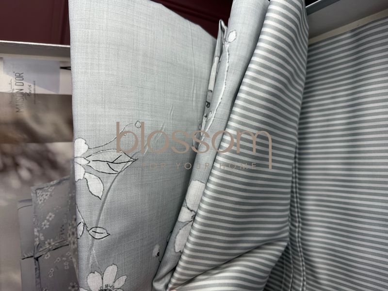 Комплект постільної білизни з тенселю євро MARGUERITES grey, Maison d'or 1118 фото