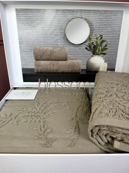 Комплект махрових рушників CASERTA kahve,Tivolyo home 0712 фото